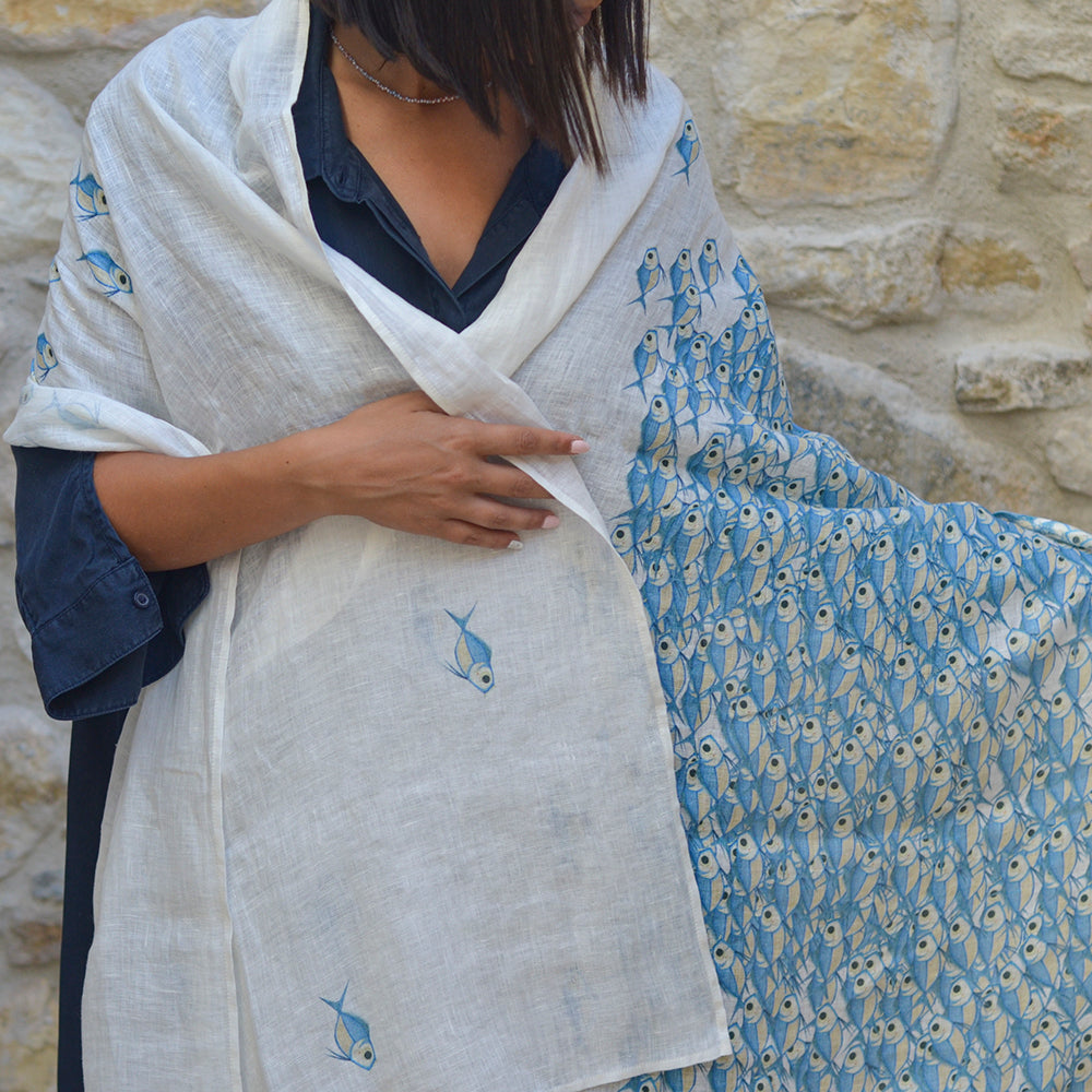 Rex Maris Double Sided Organic Linen Scarf