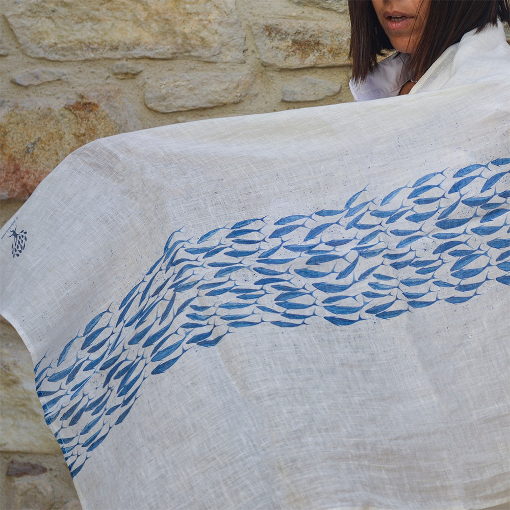 
                  
                    Out Of The Deep Organic Linen Scarf
                  
                