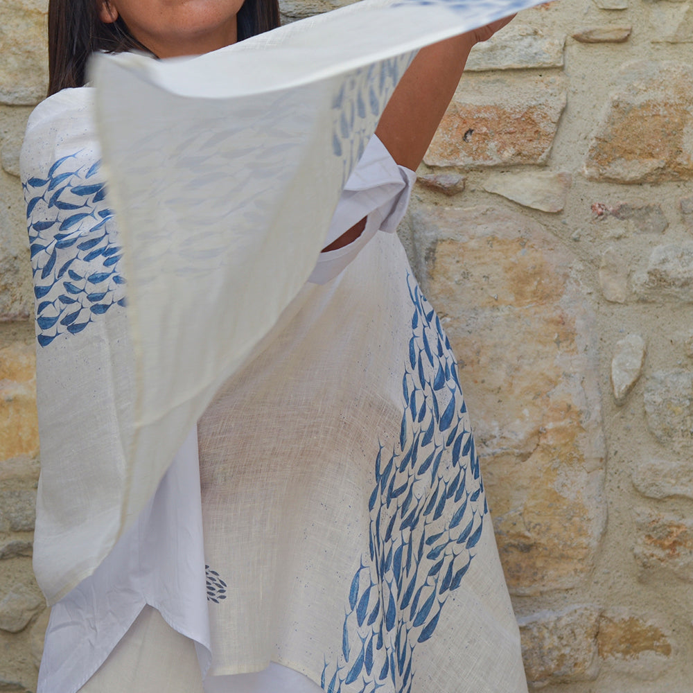 
                  
                    Out Of The Deep Organic Linen Scarf
                  
                